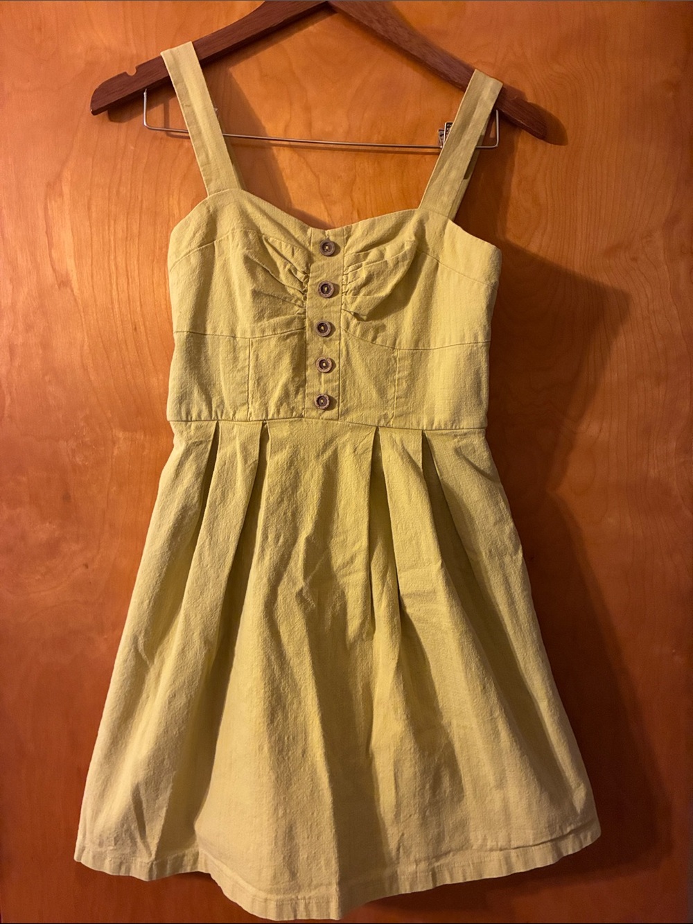Charlotte Russe Light Yellow Button-Front Sundress